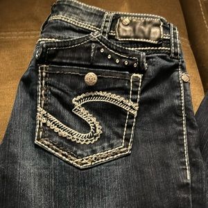 Silver suki flap dark wash jean